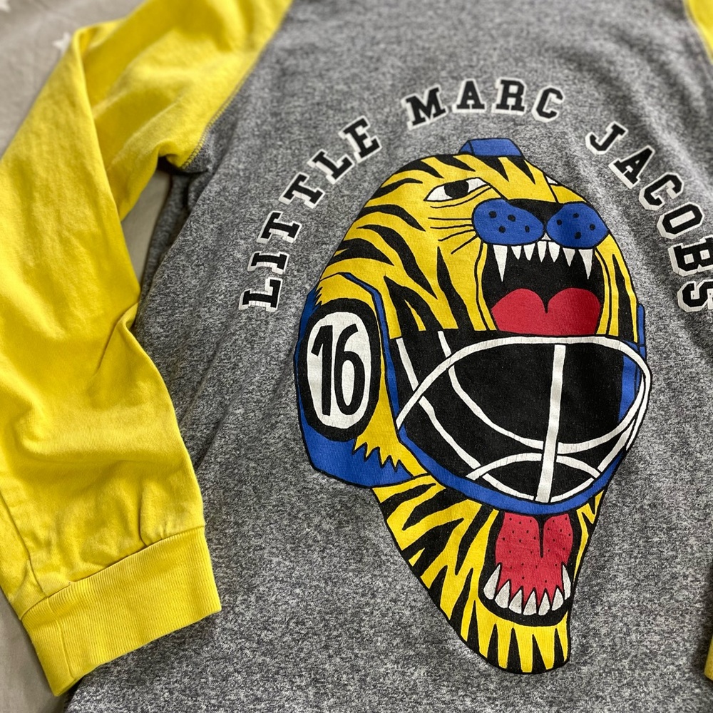 DESIGNER LITTLE MARC JACOBS KIDS BOYS T-SHIRTS LOGO TIGER LONG SLEEVES SZ 8T $83